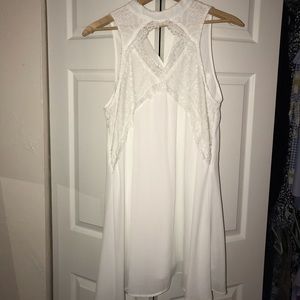 White high neck dress